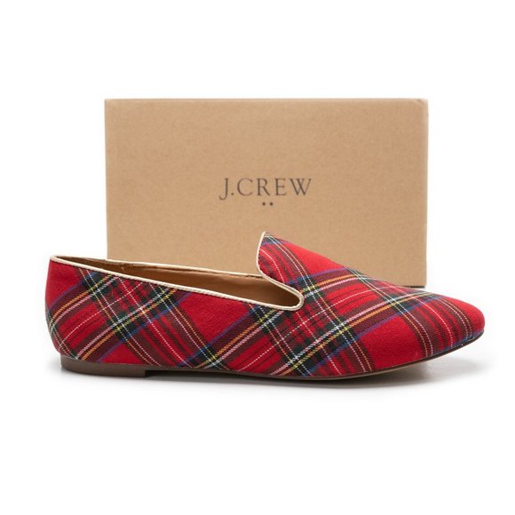 J. Crew Shoes - NEW J. Crew Tartan Loafers in Red Black Multi plaid